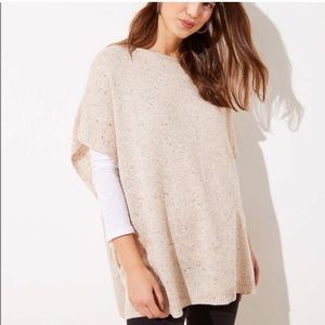 NWT Loft side tie poncho XS/S Beige